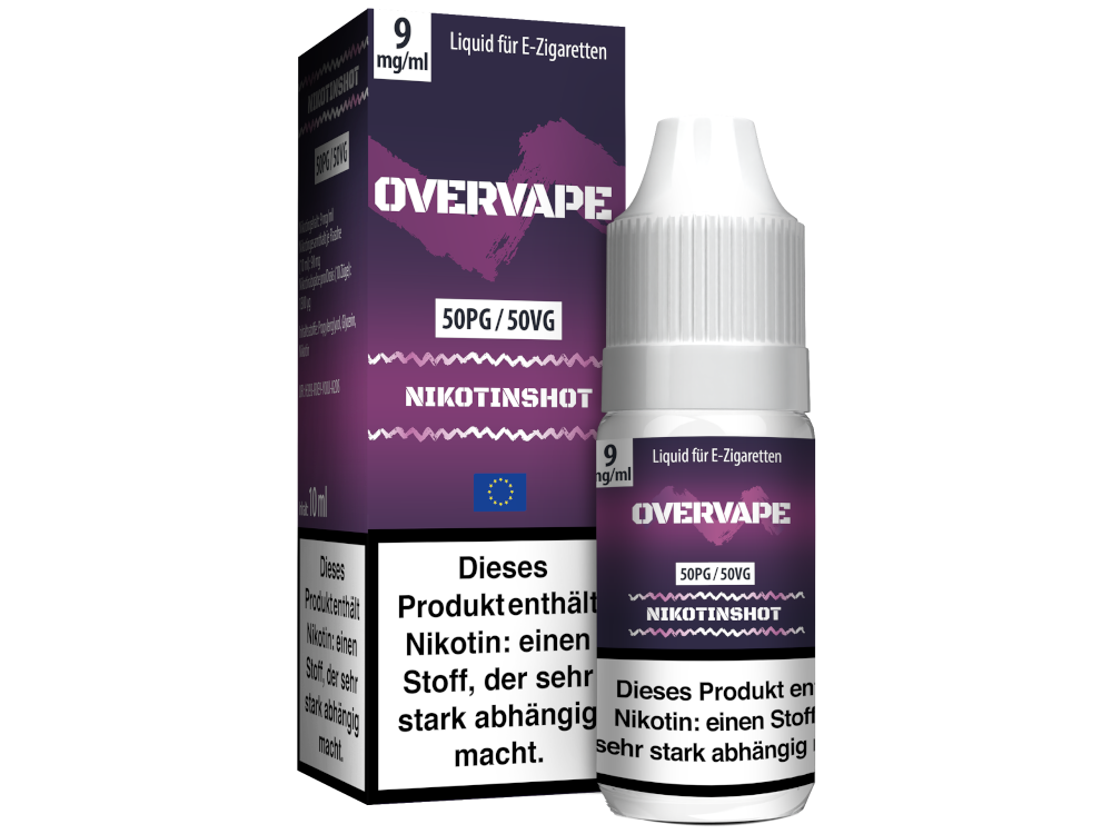 Overvape - 10 ml Nikotin Shot 50PG/50VG 9 mg/ml
